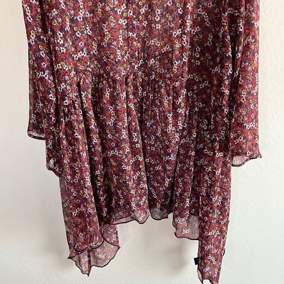 Lane Bryant Belle Floral Women’s Flowy Button Front Babydoll Blouse Size 14/16 - Picture 3 of 10